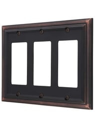 Georgian Triple-GFI Switch Plate in Aged Bronze.